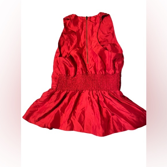 Bebe red sheer sleeveless top - Picture 2 of 2